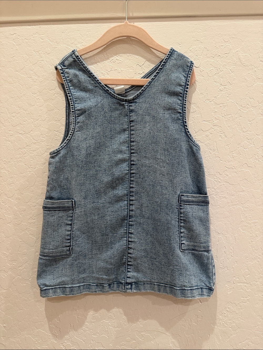 Otter Avenue- Girls' Denim Pinafore Dress - Light Blue